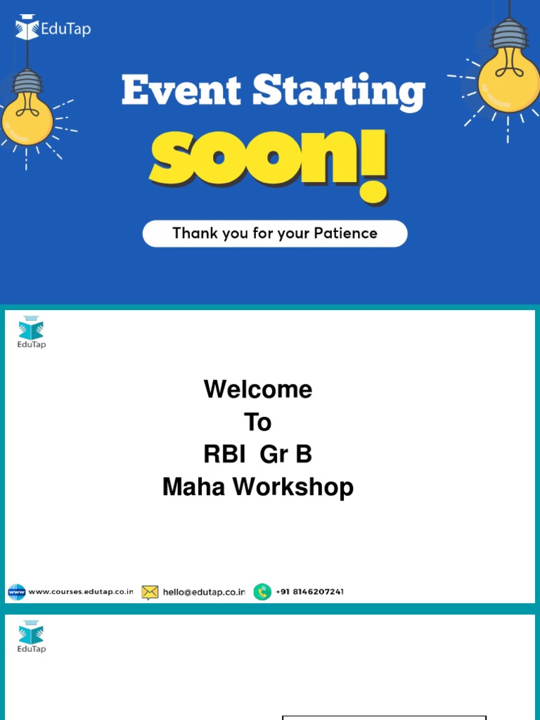 RBI Grade B Workshop Agenda | PDF | Leadership | Reserve Bank Of India