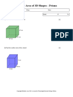 Surface Area of 3D Shapes - Prisms - 3