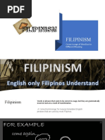 Understanding Filipinism Examples | PDF | Linguistics | Languages