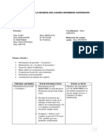 Compte Rendu de La Réunion Des Cadres Infirmiers Supérieurs