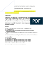 Rate of Reaction Over Time Practical Report 1