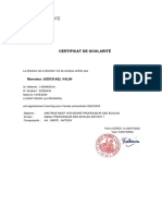 Certificat de Scolarité AV01A1 2022-2023 JUDICKAEL VALIN