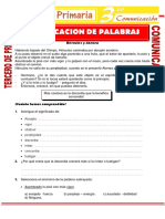 Clasificacion de Palabras para Tercero de Primaria