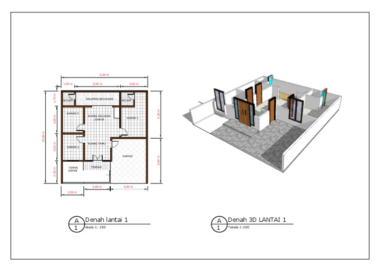 Denah Rumah 1 Lantai | PDF