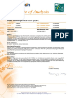 Certificate of Analysis: PH Buffer Solution Buffer Solution PH 10.00 0.01 at 25°C