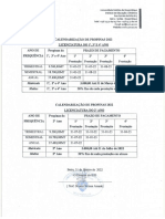 Calendarios Das Propinas e Actualizacao Das Actividades Do 1 e 2 Semestre Do 1 Ano