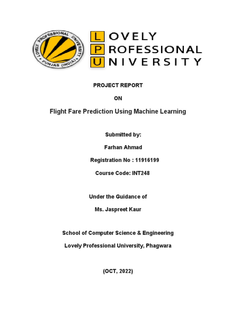Flight Fare Prediction with ML Techniques | PDF | Mean Squared Error ...