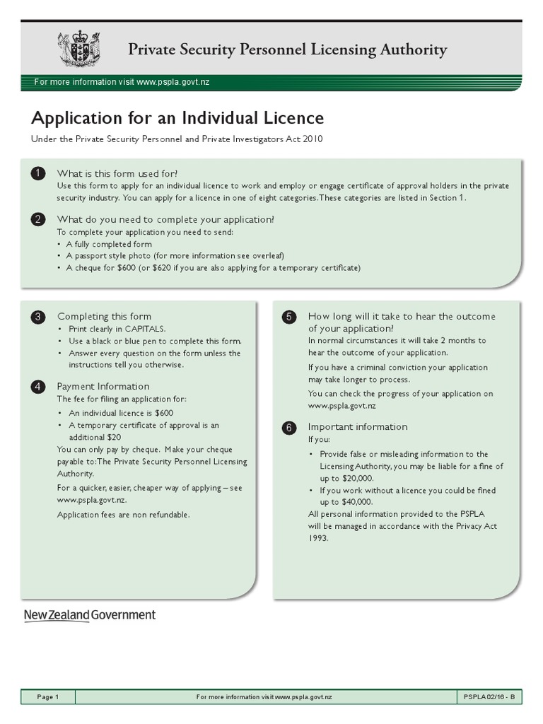 New Zealand Security License Application Guide | PDF | Identity ...