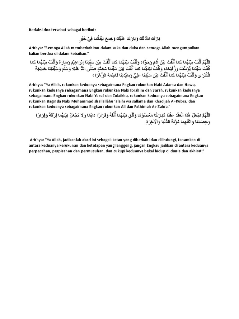 Doa Akad Nikah Pdf Agama Spiritualitas