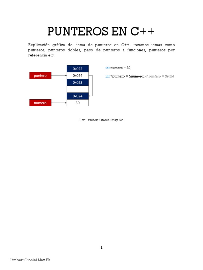 Punteros en C++: Guía Completa | PDF | Puntero (Programación de ...