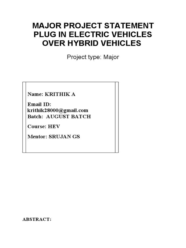 BEVs vs. Hybrids: Efficiency Analysis | PDF | Plug In Hybrid | Electric ...
