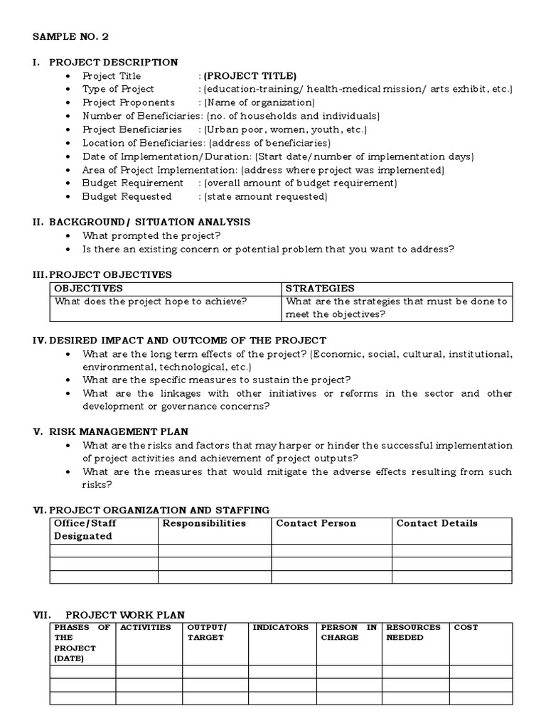 Project Proposal Template Guide | PDF | Risk | Risk Management