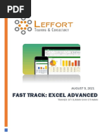 Fast Track Series - Microsoft Office Excel Advanced (Manual) - Complete