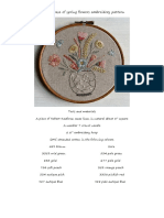 March Vase of Spring Flowers Embroidery Pattern