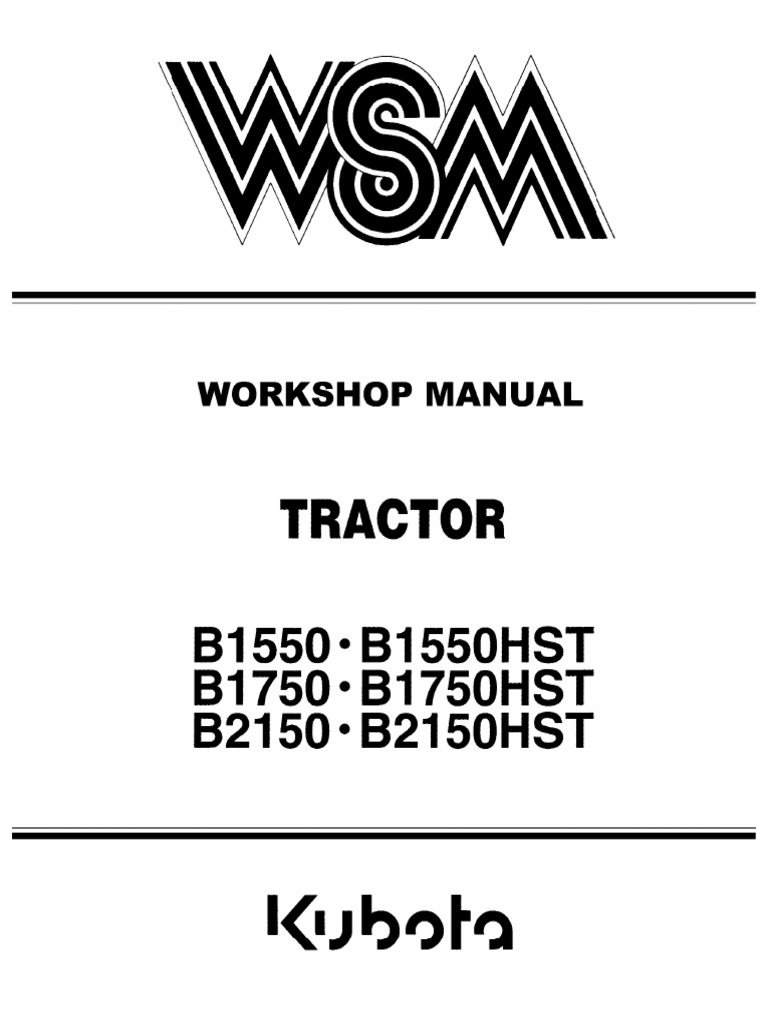 Kubota B1550-B1550HST - B1750-B1750HST - B2150-B2150HST