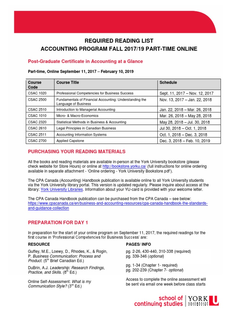 Accounting Required Reading List - PTO F17 | PDF | Accounting ...