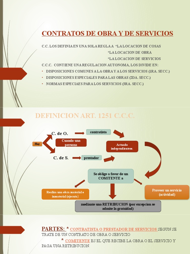Power Point Contrato de Obra y Servicio | PDF | Derecho empresarial ...