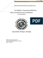 Trabajo Final de Máster: Propuestas Didácticas para La Enseñanza de La Atmósfera