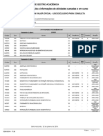 Atividades em Curso e Cursadas