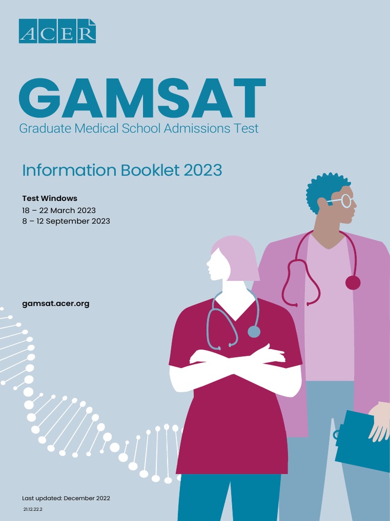 GAMSAT Information Booklet PDF Thought Multiple Choice