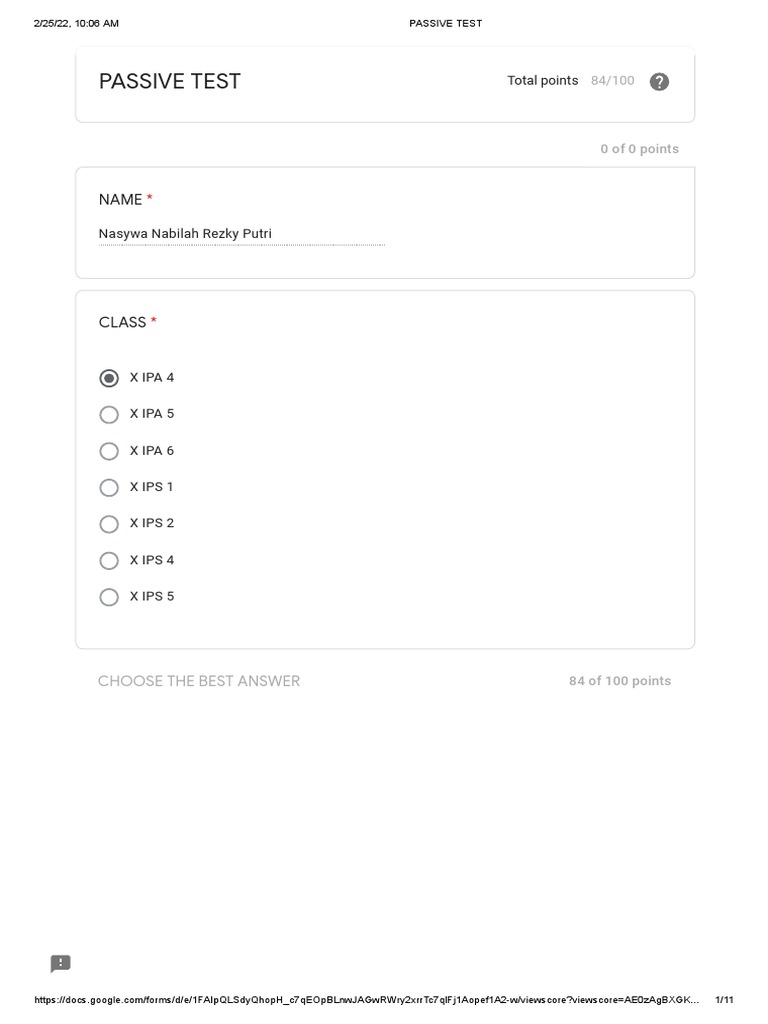 Passive Test | PDF