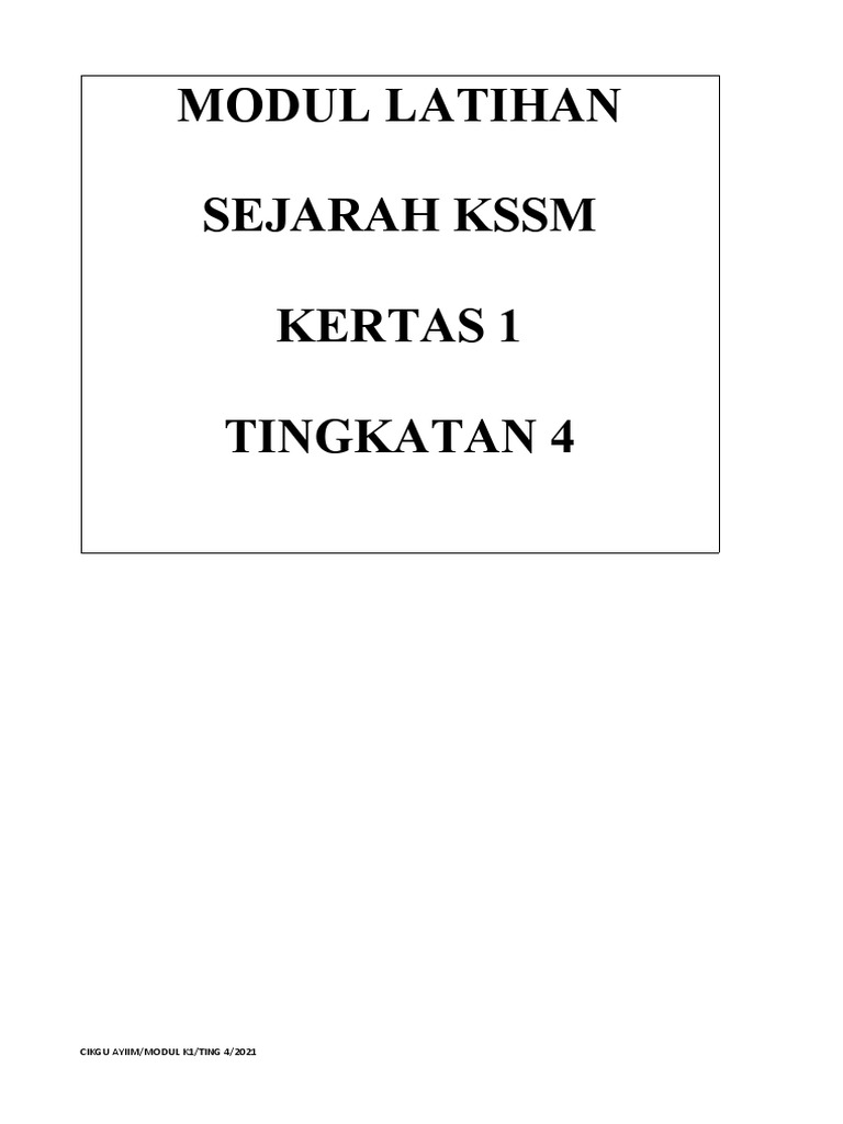 Modul Ting 4 K1 | PDF