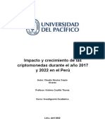Impacto y Crecimiento de Las Criptomonedas Durante El Año 2017 y 2022 en El Perú