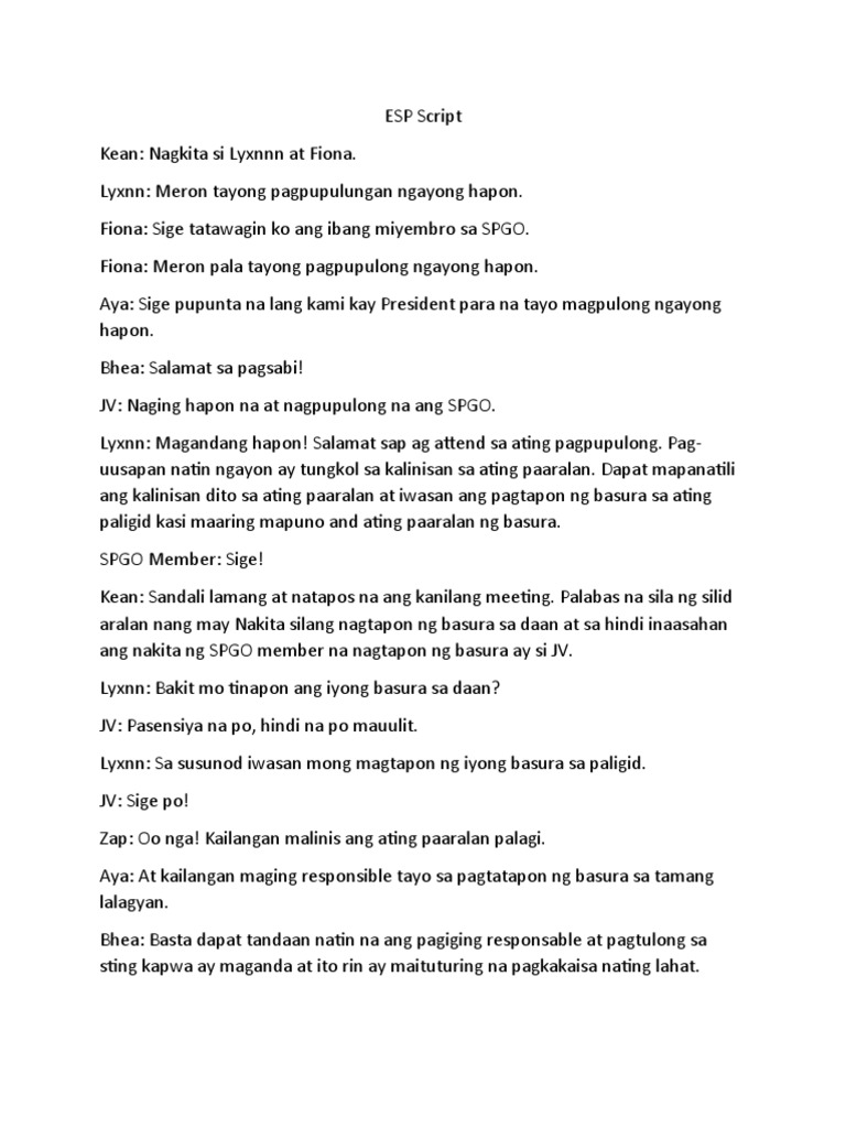 ESP Script PDF Esp script pdf