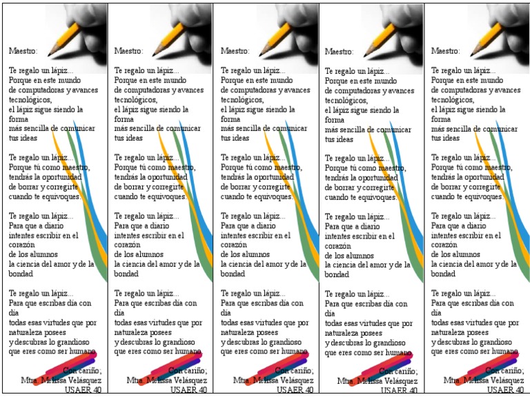 USAER 40 - Te Regalo Un Lapiz | PDF
