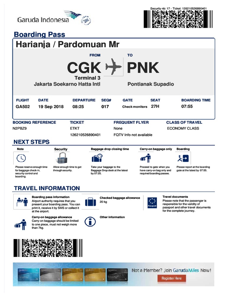 PDF Boarding Pass Garuda Indonesia 3 Compress PDF Baggage Transport