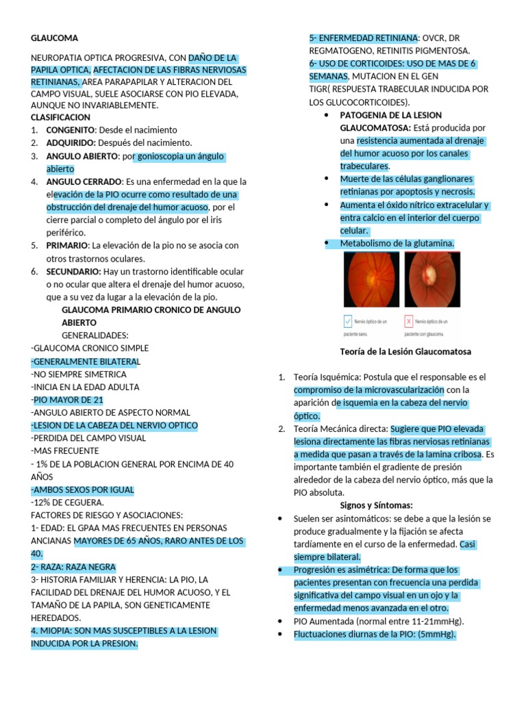 Glaucoma: Diagnóstico y Tratamiento | PDF | Glaucoma | Ojo humano