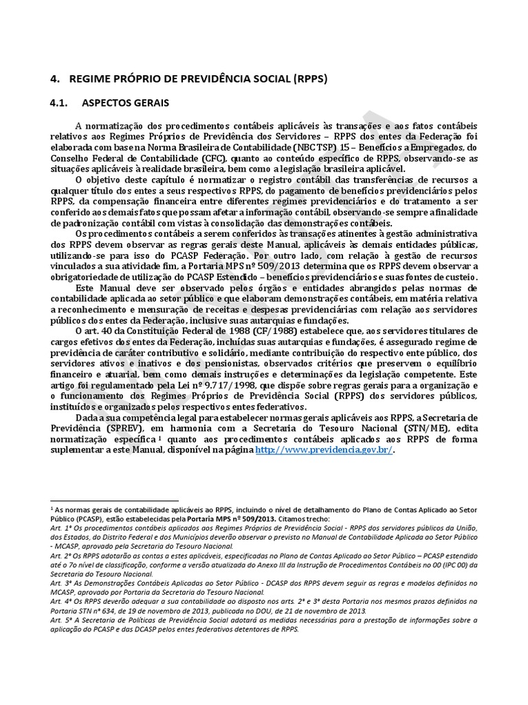Capítulo - RPPS - Consulta Pública | PDF | Contabilidade | Relatório anual