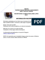 Aviso Inscripcion Lapso 20231