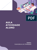 Aula Atividade Aluno: Licenciatura em Pedagogia