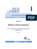 Medical Device Guidance: GN-21: Guidance On Change Notification For Registered Medical Devices