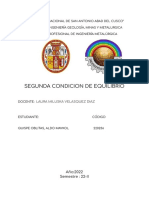 Segunda Condicion de Equilibrio: Laura Miluska Velasquez Diaz