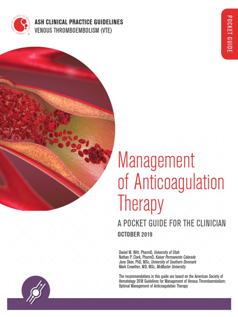 ASH VTE Anticoagulation Pocket Guide PDF Clinical Medicine