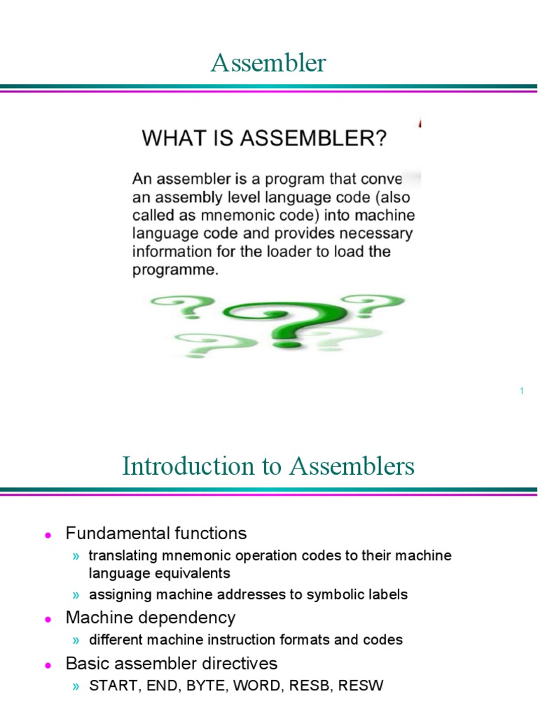 Assembler | PDF | Assembly Language | Computer Program
