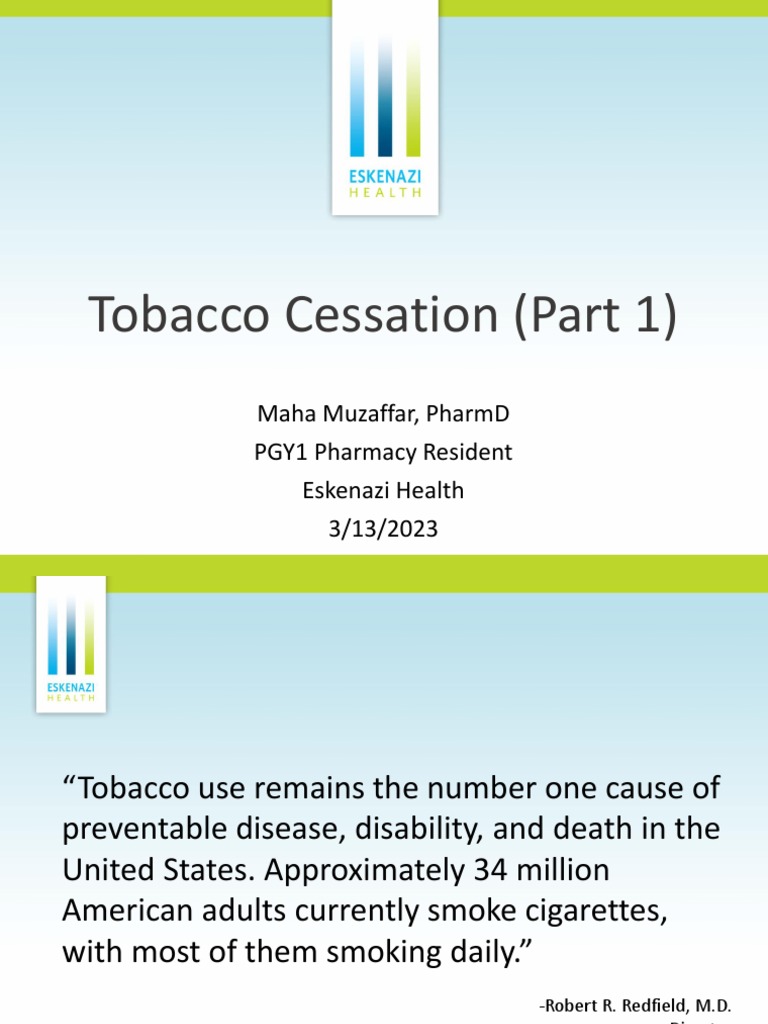 tobacco cessation lecture | PDF | Electronic Cigarette | Tobacco Smoking