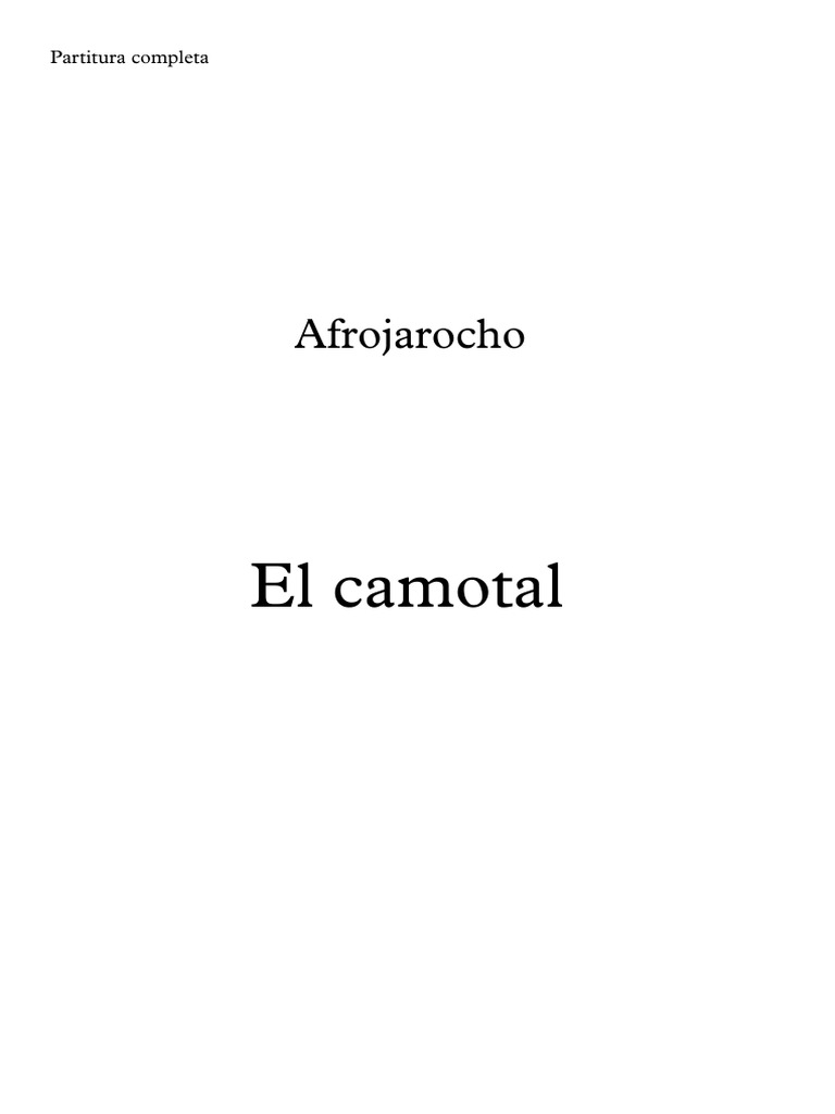 El Camotal - Partitura y Partes | PDF | Ouverture (échecs) | Échecs