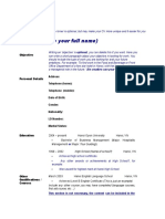 Copy of CV - Template (example 1)