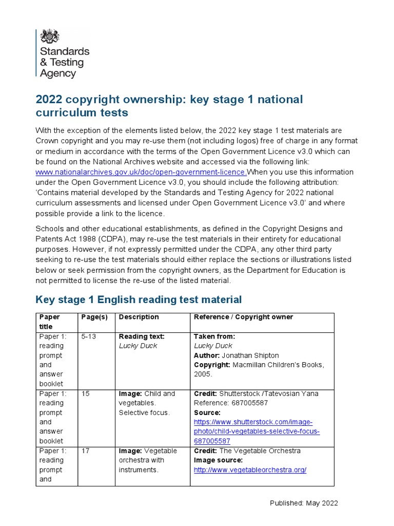 Ks1 reading sats papers 2022 ks1 sats 2022 reading copyright
