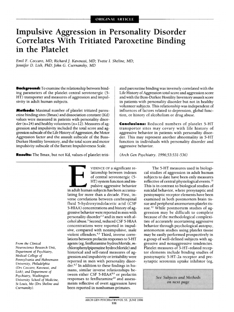 Paroxetine Classification