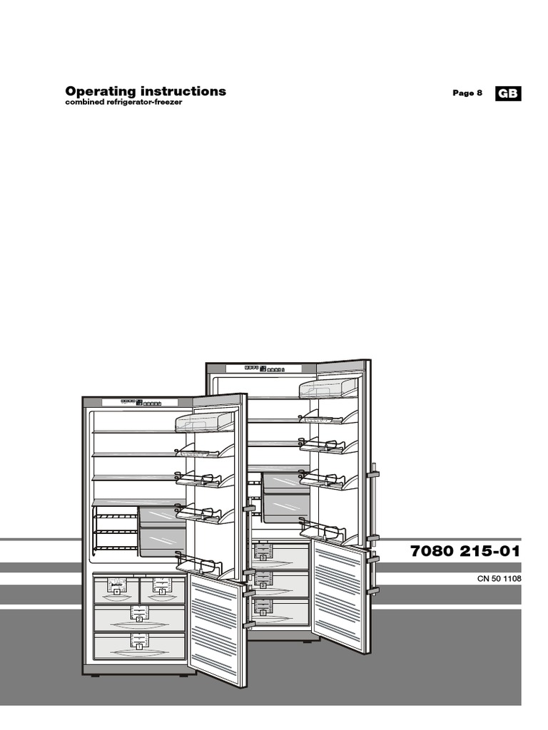Operating Instructions Combined RefrigeratorFreezer PDF Refrigerator