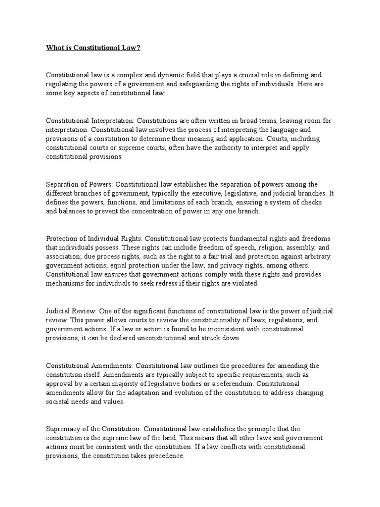 What Is Constitutional Law PDF Constitution Judicial Review