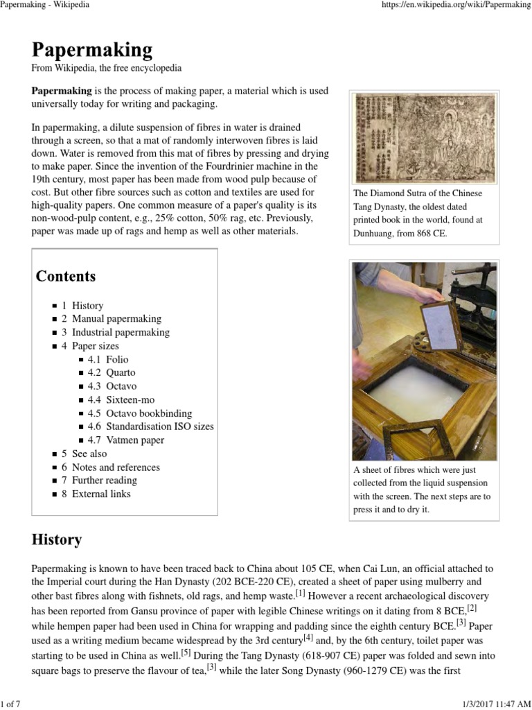 Papermaking 2017 PDF Papermaking Paper