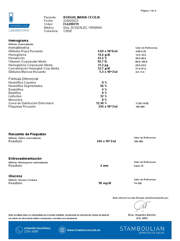Resultados Laboratorio | PDF | Transaminasa | Especialidades Medicas