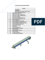 Listado de Planos Cinta Transportadora