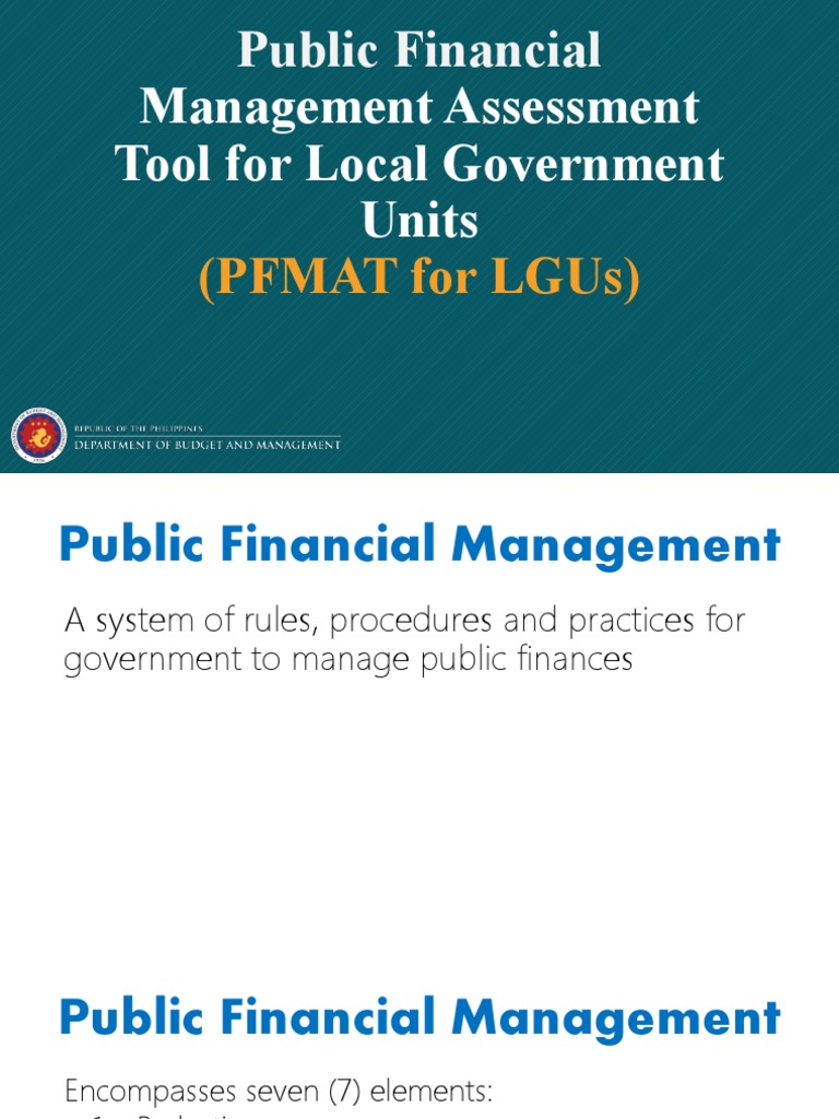 PFMAT for Local Government Units | PDF | Procurement | Property Tax