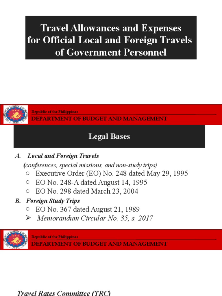 travel-allowances-and-expenses-for-official-local-and-foreign-travels